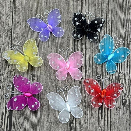 Multicolor Mesh PVC Butterfly Wall Stickers 20 pcs Set - Wnkrs