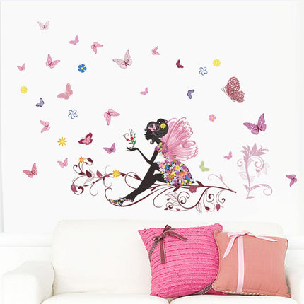 Butterfly Floral Fairy Wall Stickers - Wnkrs