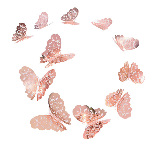 Patterned 3D Butterfly Wall Stickers Set - Wnkrs