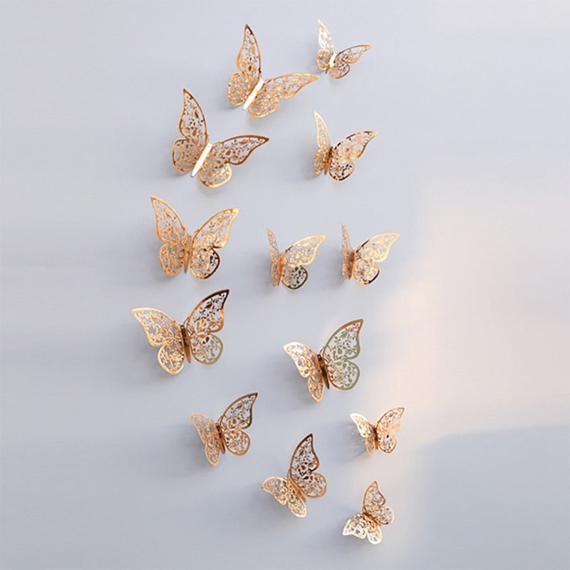 Twelve Hollow Butterfly Wall Stickers