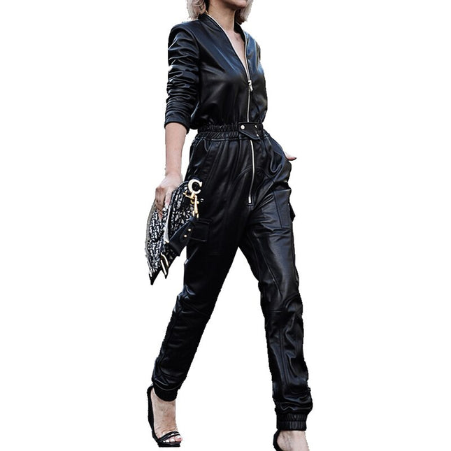 Women's Eco-Leather Jumpsuit - Wnkrs