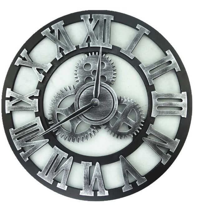 Wooden Industrial Style Wall Clock - wnkrs