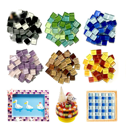 100g 1cm Multi Colors Square Glass Tiles for Home Decoration - wnkrs