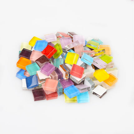 100g 1cm Multi Colors Square Glass Tiles for Home Decoration - wnkrs