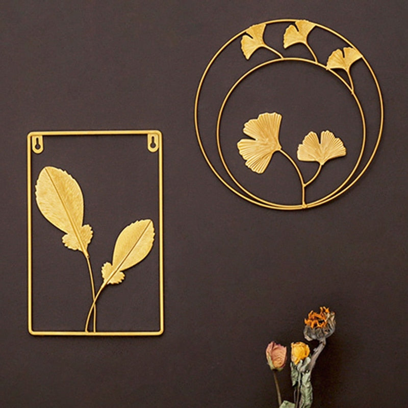 Luxury Leaves Style Metal Wall Hanging Decoration