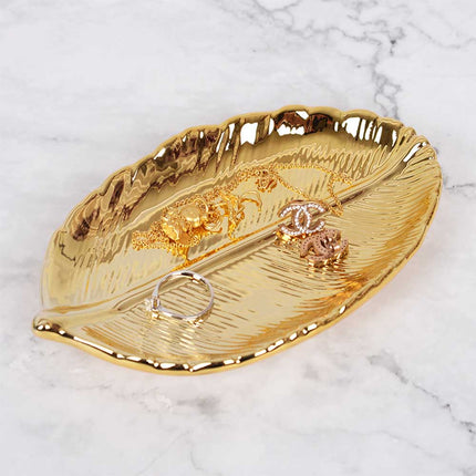 Golden Leaf Shaped Tray - wnkrs