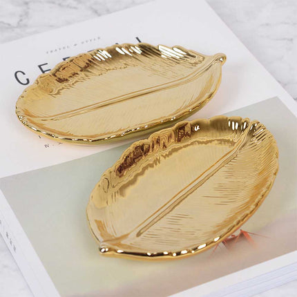 Golden Leaf Shaped Tray - wnkrs