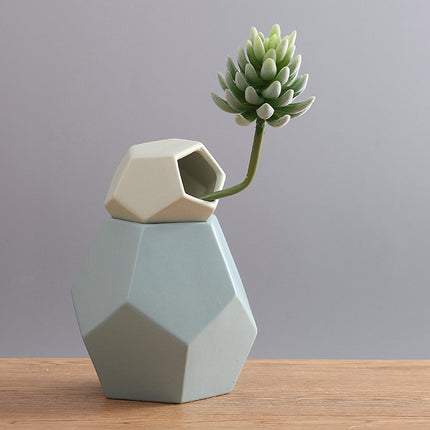 Geometric Nordic Style Ceramic Vase - wnkrs