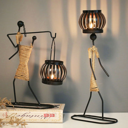 Abstract Metal Character Candle Holder - wnkrs