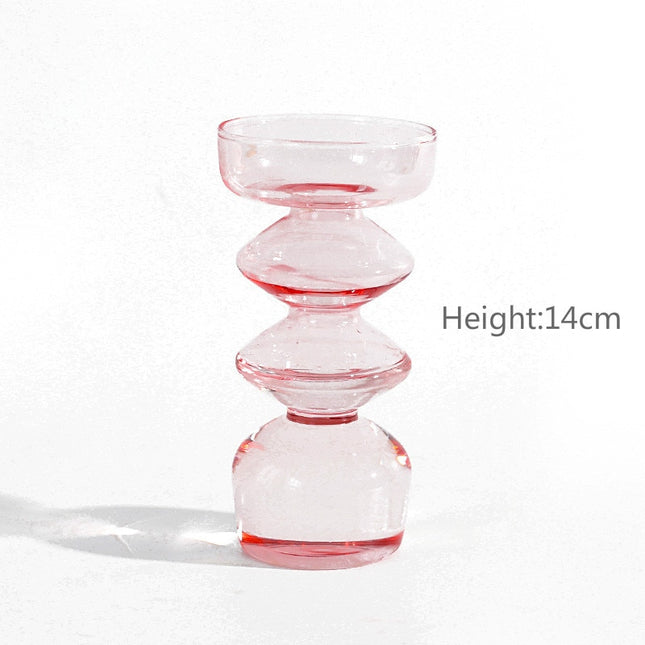 Transparent Tapered Glass Candle Holder - wnkrs