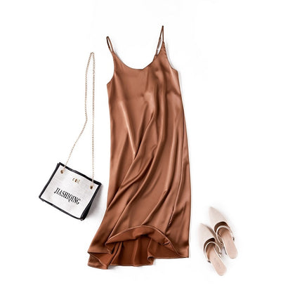 Women's Basic Satin Dress - wnkrs