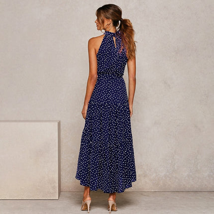 Women's Polka Dot Halter Dress - wnkrs