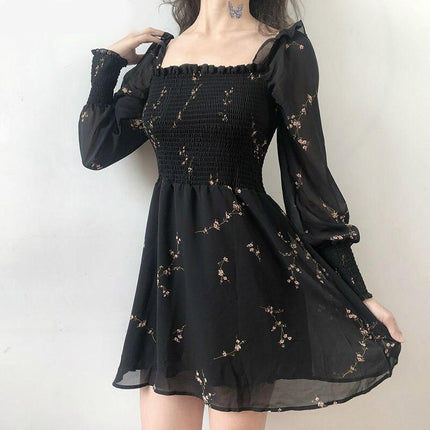 Women's Floral Printed Puff Sleeve Dress - wnkrs