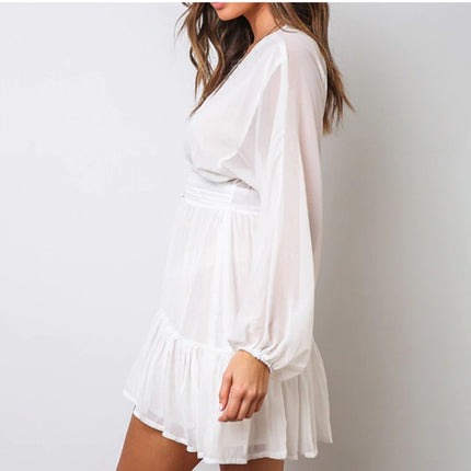 Women's Deep-V Mini Dress - wnkrs