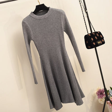 O-Neck Multicolored Sweater Dress for Women - wnkrs