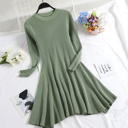 O-Neck Multicolored Sweater Dress for Women - wnkrs