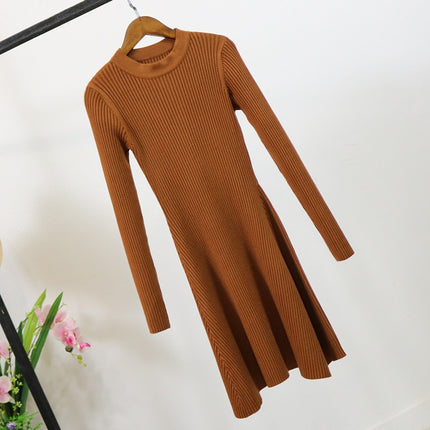 O-Neck Multicolored Sweater Dress for Women - wnkrs