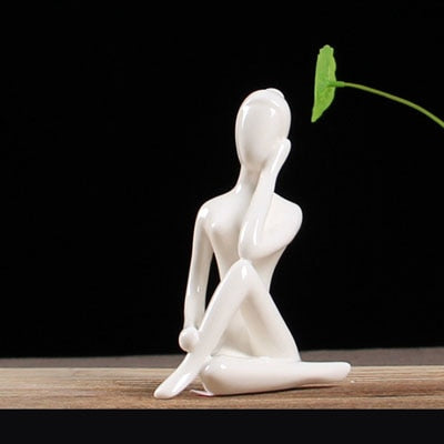 Abstract Ceramic Yoga Poses Figurine - wnkrs