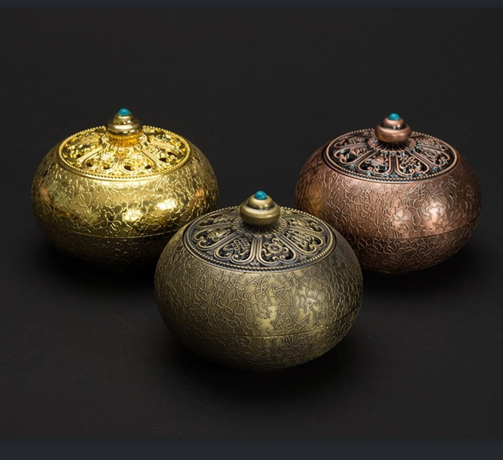 Carved Metal Incense Burner