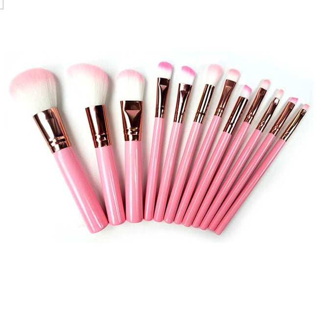 Makeup Brushes Pink & Black Colored Storage Set - Wnkrs