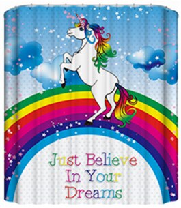 Cartoon Rainbow Unicorn Shower Curtain - Wnkrs