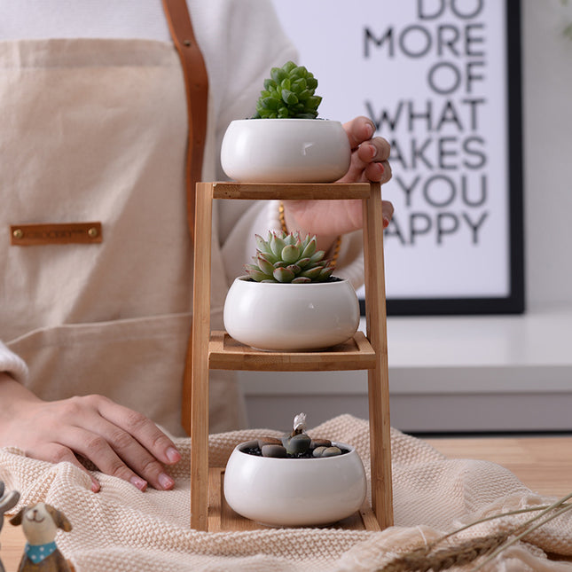 Minimalistic White Ceramic Flowerpot - wnkrs