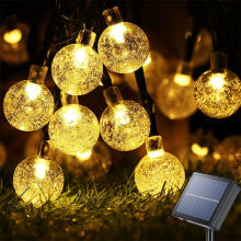 Solar LED Crystal-Style Globe String Lights