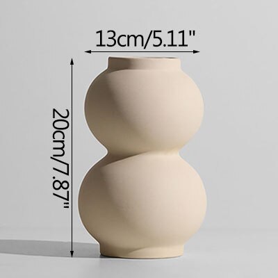 Multi-Shaped Ceramic Vase in White - wnkrs