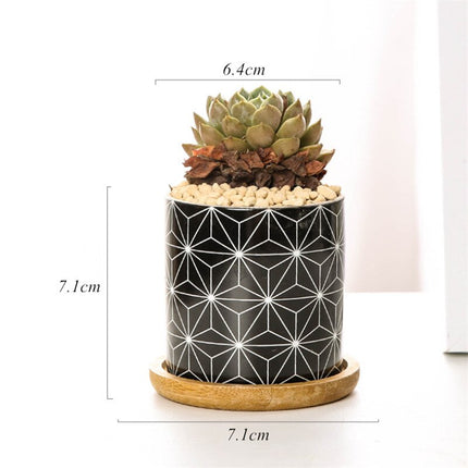 Modern Geometric Patterned Ceramic Flower Pot - wnkrs