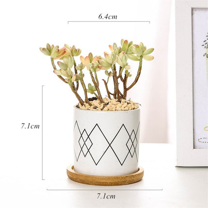 Modern Geometric Patterned Ceramic Flower Pot - wnkrs