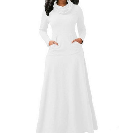 Women's Warm Maxi Dress with Pockets - wnkrs