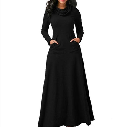 Women's Warm Maxi Dress with Pockets - wnkrs