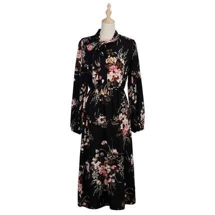 Women's Puff Sleeved Floral Printed Dress - wnkrs