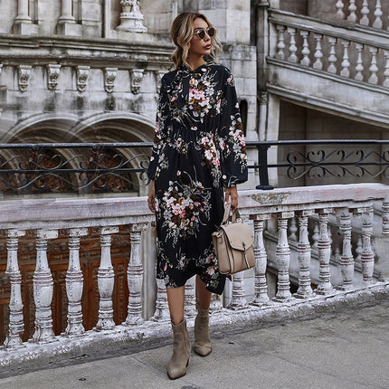 Women's Puff Sleeved Floral Printed Dress - wnkrs