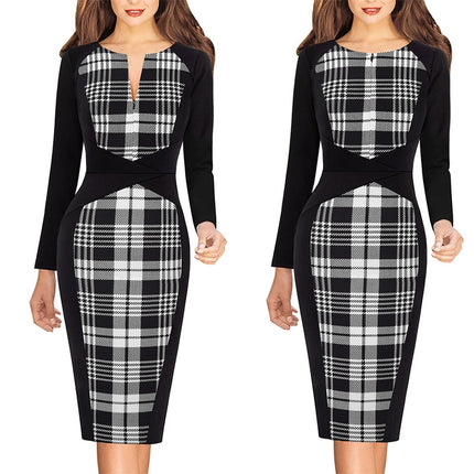 Front Zipper Bodycon Pencil Dress for Women - wnkrs