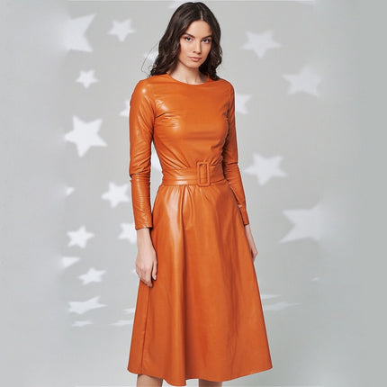 Women's Eco-Leather Belted Dress - wnkrs