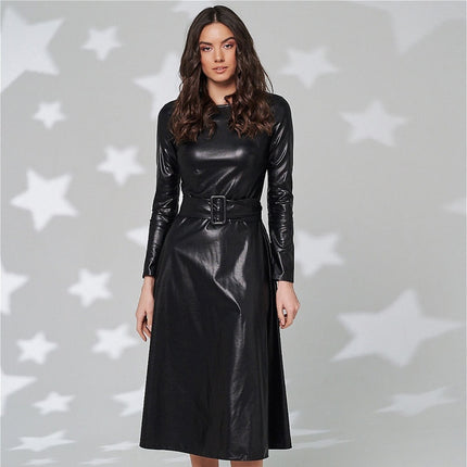 Women's Eco-Leather Belted Dress - wnkrs