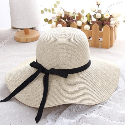 Foldable Wide Brim Straw Hat - Wnkrs