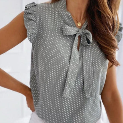 Women's Polka Dot Sleeveless Blouse - Wnkrs