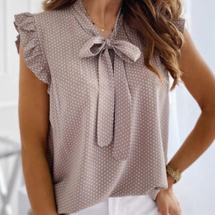 Women's Polka Dot Sleeveless Blouse - Wnkrs