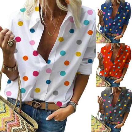 Women's Colorful Polka Dot Blouse - Wnkrs