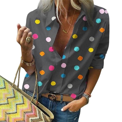 Women's Colorful Polka Dot Blouse - Wnkrs