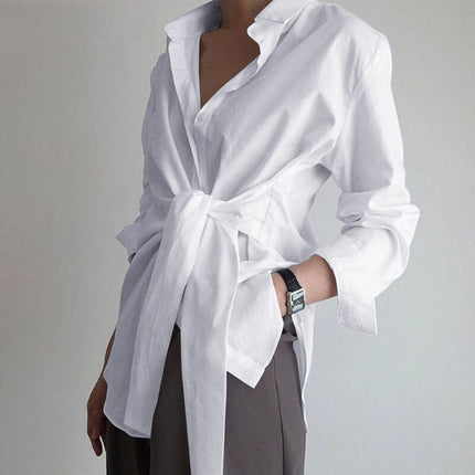 Women's Asymmetric Long Sleeved Blouse - Wnkrs