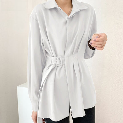 Women's Asymmetric Long Sleeved Blouse - Wnkrs