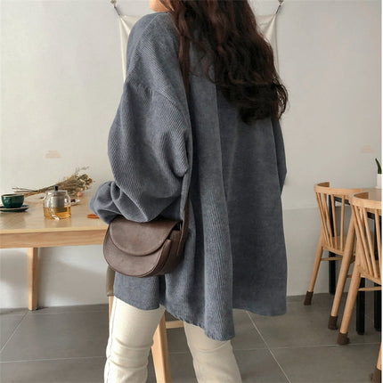 Oversized Warm Corduroy Shirt for Women - Wnkrs