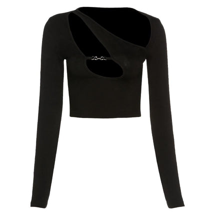 Asymmetrical Hollow Out Crop Top - Wnkrs