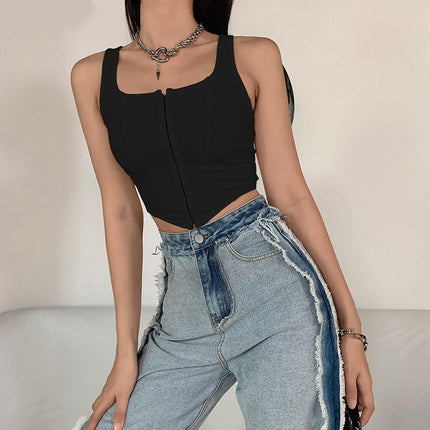 Solid Color Casual Crop Top - Wnkrs