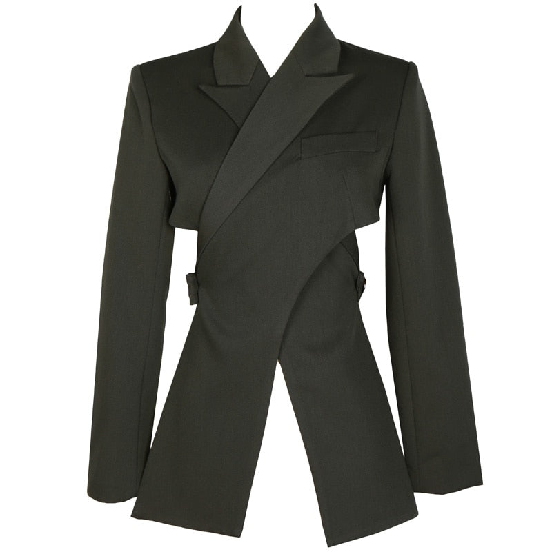 Open Back Cross Front Blazer