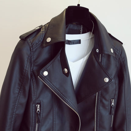 Women's Slim Black Motorcycle Jacket - Wnkrs