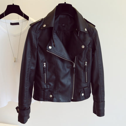 Women's Slim Black Motorcycle Jacket - Wnkrs